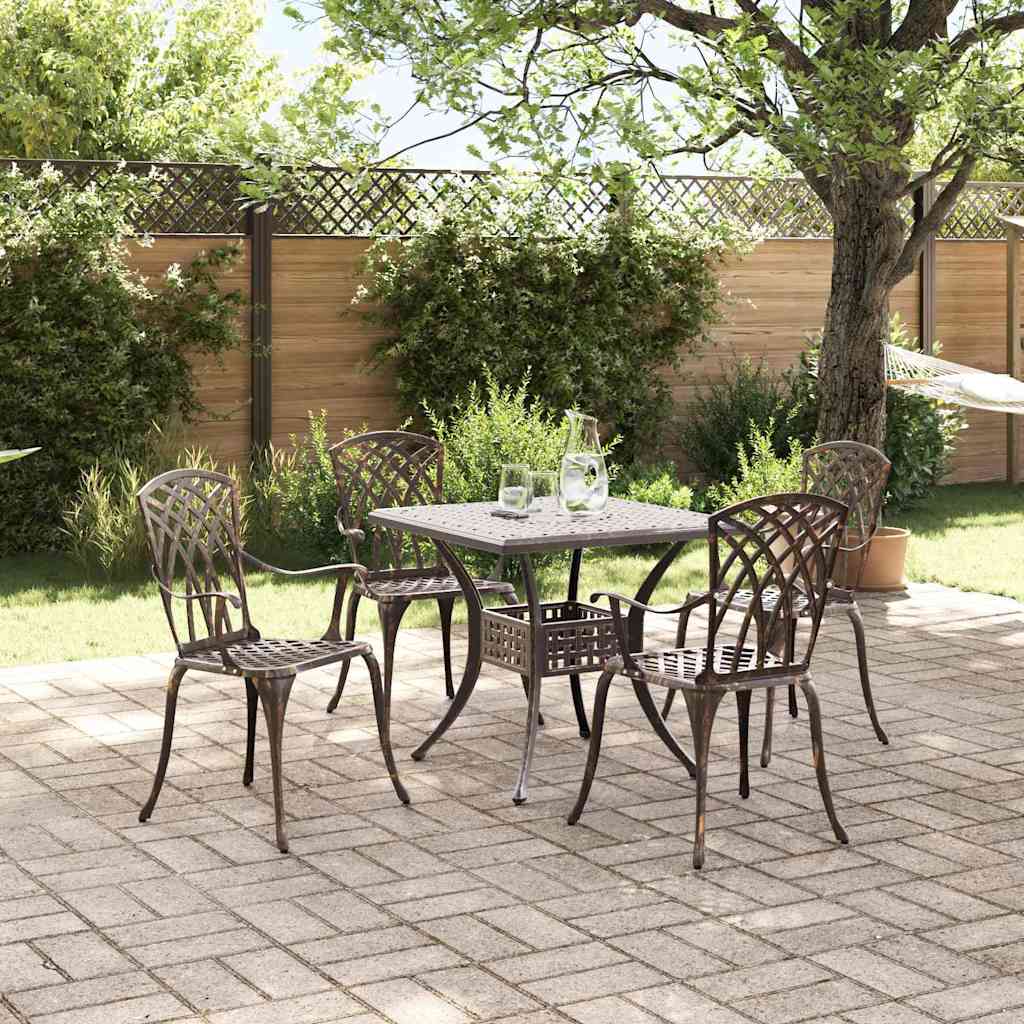 Gartentisch Set 5 pcs Bronze Gussaluminium