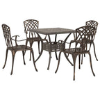 Gartentisch Set 5 pcs Bronze Gussaluminium
