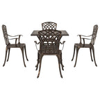 Gartentisch Set 5 pcs Bronze Gussaluminium