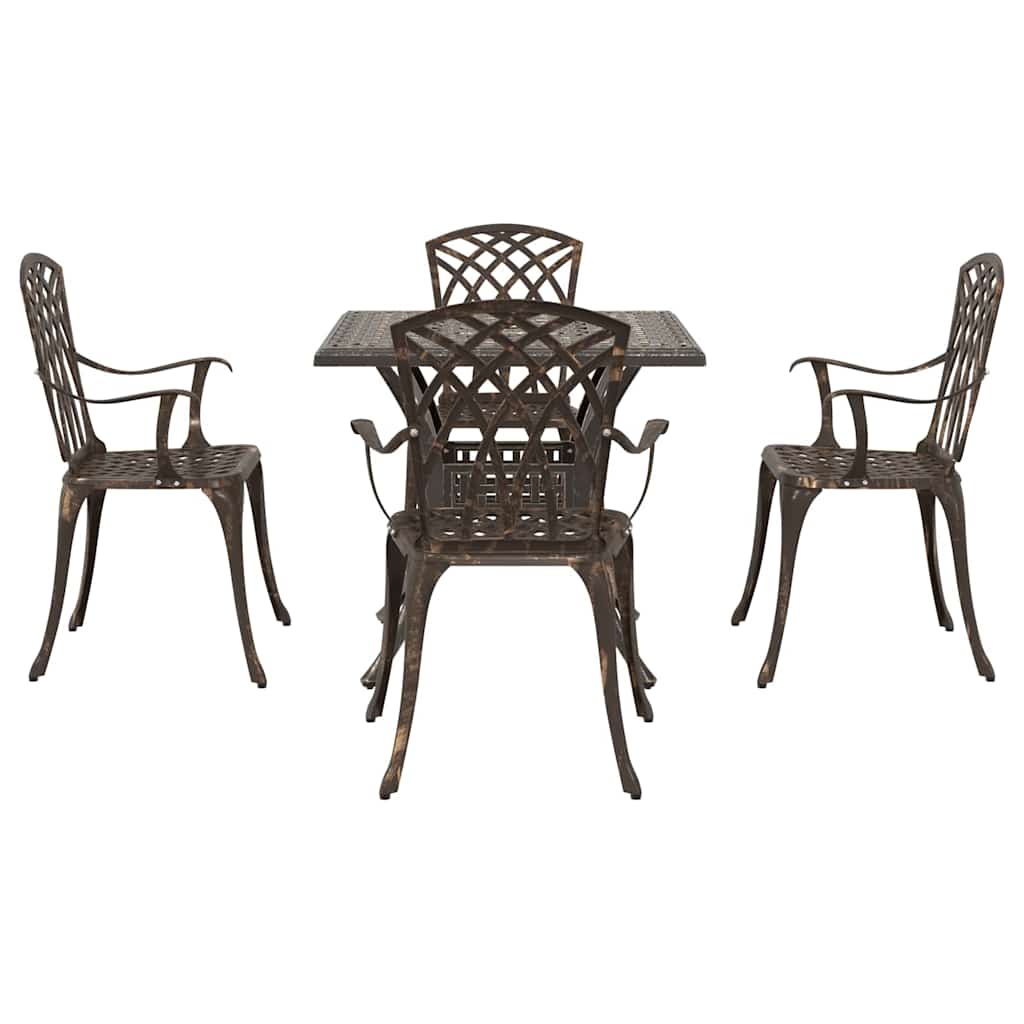 Gartentisch Set 5 pcs Bronze Gussaluminium