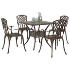 Gartentisch Set 5 pcs Bronze Gussaluminium