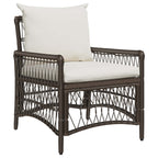 Gartenstuhl mit Kissen Braun 73 x 61 x 77 cm Poly-Rattan