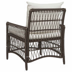 Gartenstuhl mit Kissen Braun 73 x 61 x 77 cm Poly-Rattan