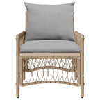 Gartenstuhl mit Kissen Beige 73 x 61 x 77 cm Poly-Rattan
