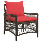 Gartenstuhl mit Kissen Braun 73 x 61 x 77 cm Poly-Rattan