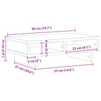 Monitorständer Schwarz Eichen-Optik 50x27x15 cm Holzwerkstoff