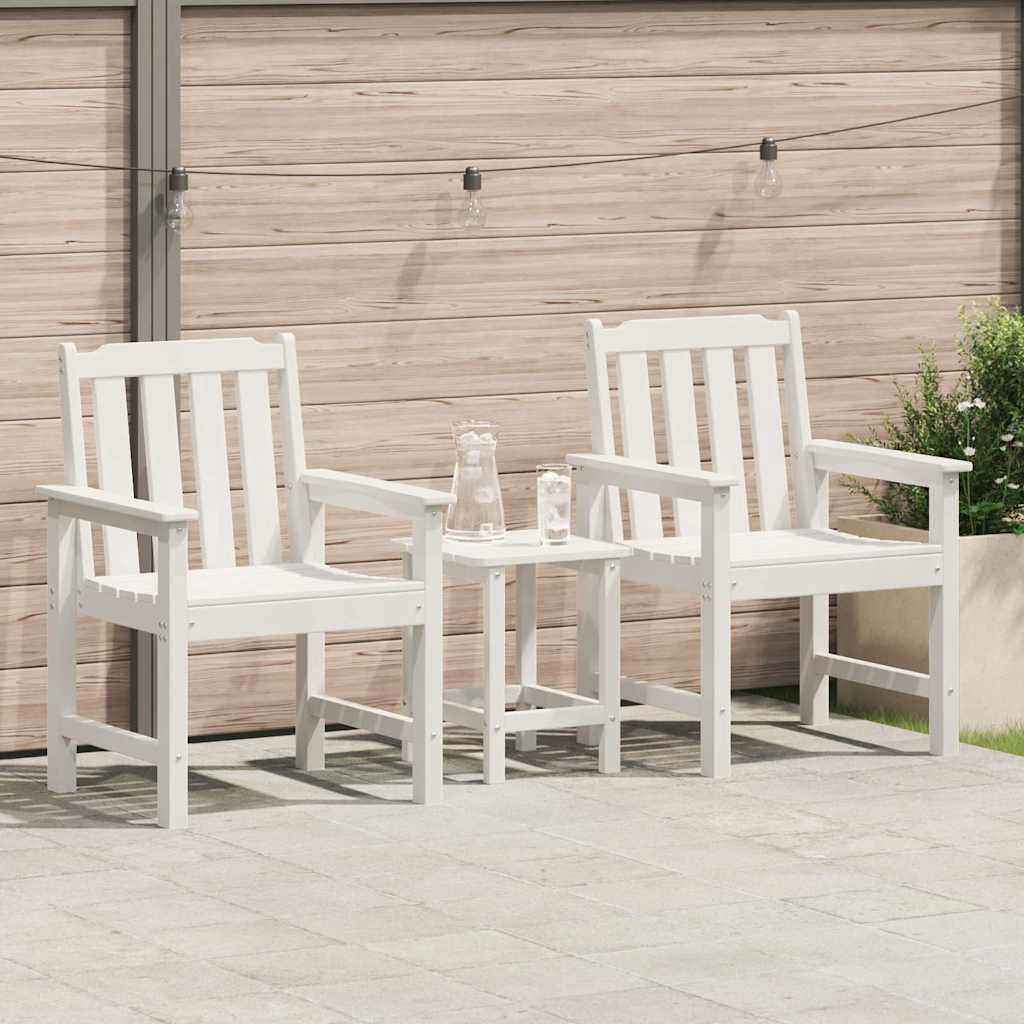 Garten-Esszimmerstuhl 2 pcs Weiß 65,5 x 59 x 88 cm HDPE