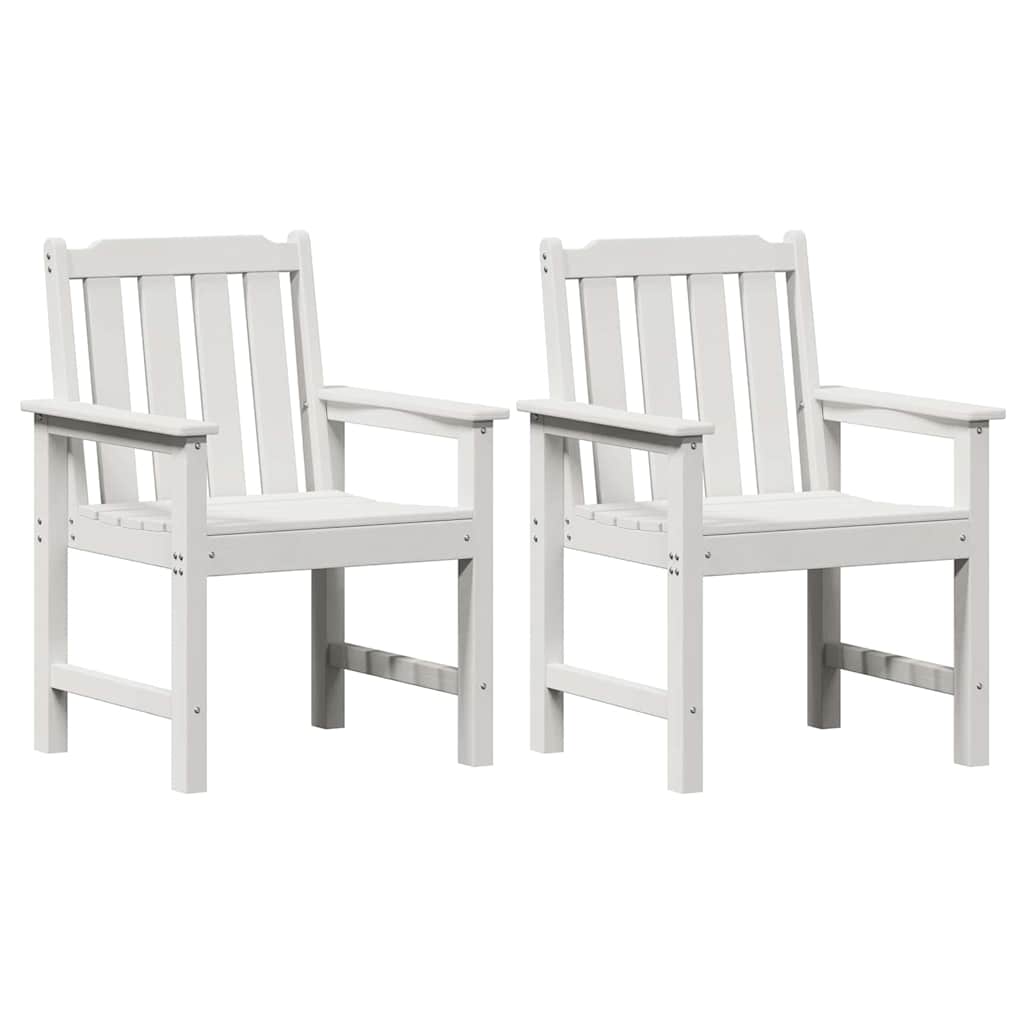 Garten-Esszimmerstuhl 2 pcs Weiß 65,5 x 59 x 88 cm HDPE