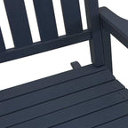 Schaukelstuhl für den Garten Marineblau 92 x 70 x 108cm HDPE