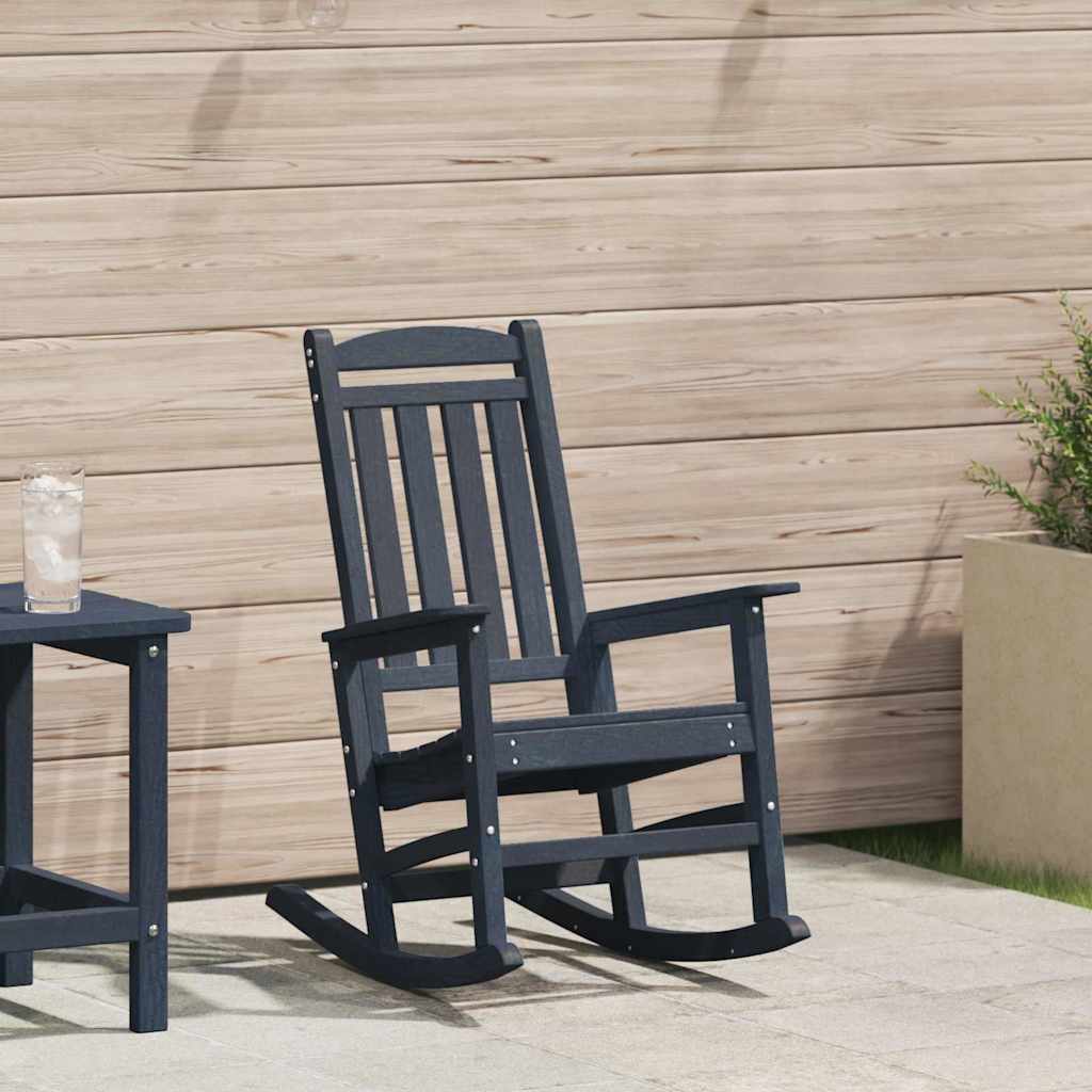 Schaukelstuhl für den Garten Marineblau 92 x 70 x 108cm HDPE