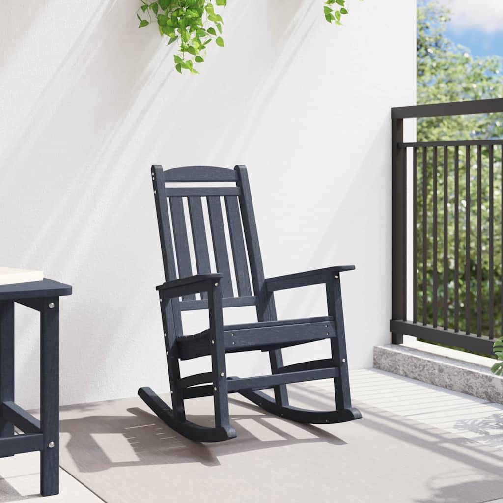 Schaukelstuhl für den Garten Marineblau 92 x 70 x 108cm HDPE
