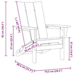 Klappbarer Adirondack-Stuhl Marineblau 80,5 x 74,5 x 92 cm HDPE