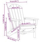Adirondack-Stuhl Marineblau 82 x 74 x 92 cm HDPE