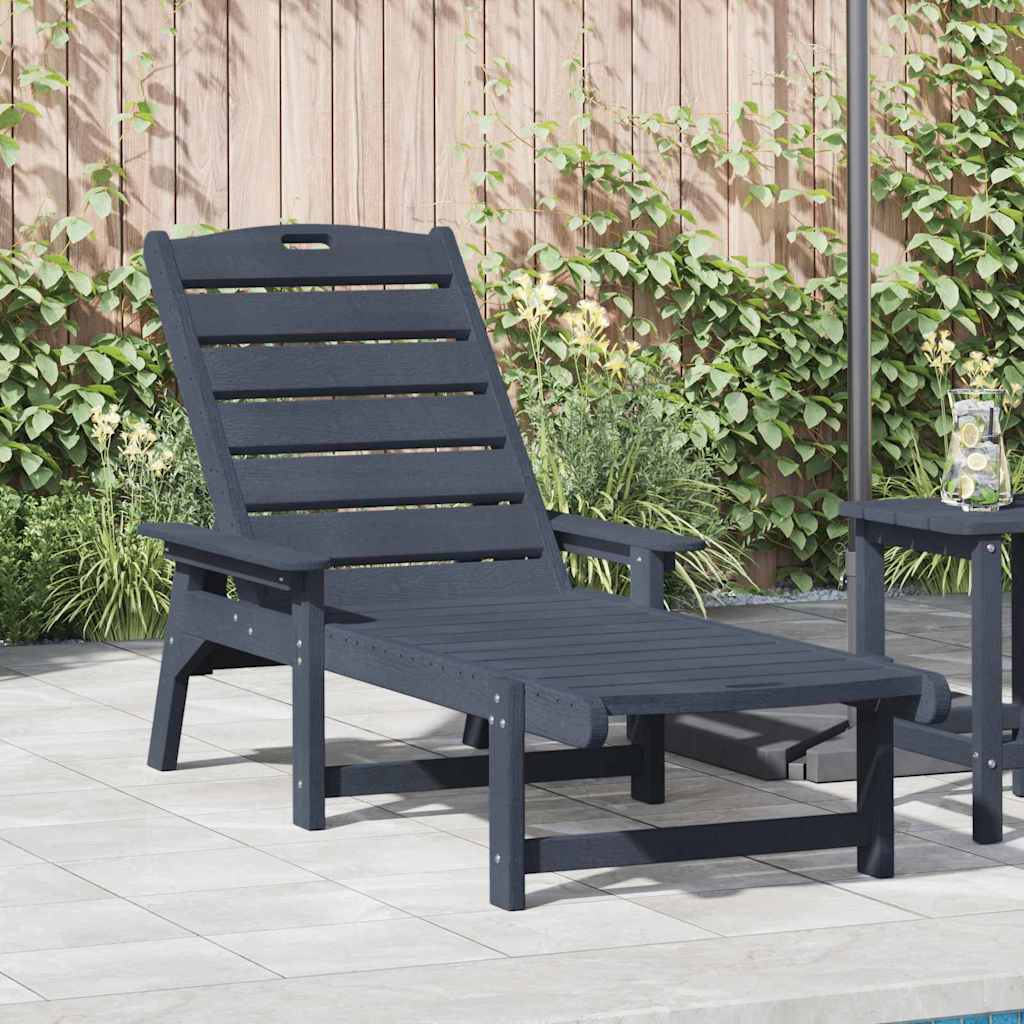 Sonnenliege Marineblau 195,5 x 53 x 98,5 cm HDPE