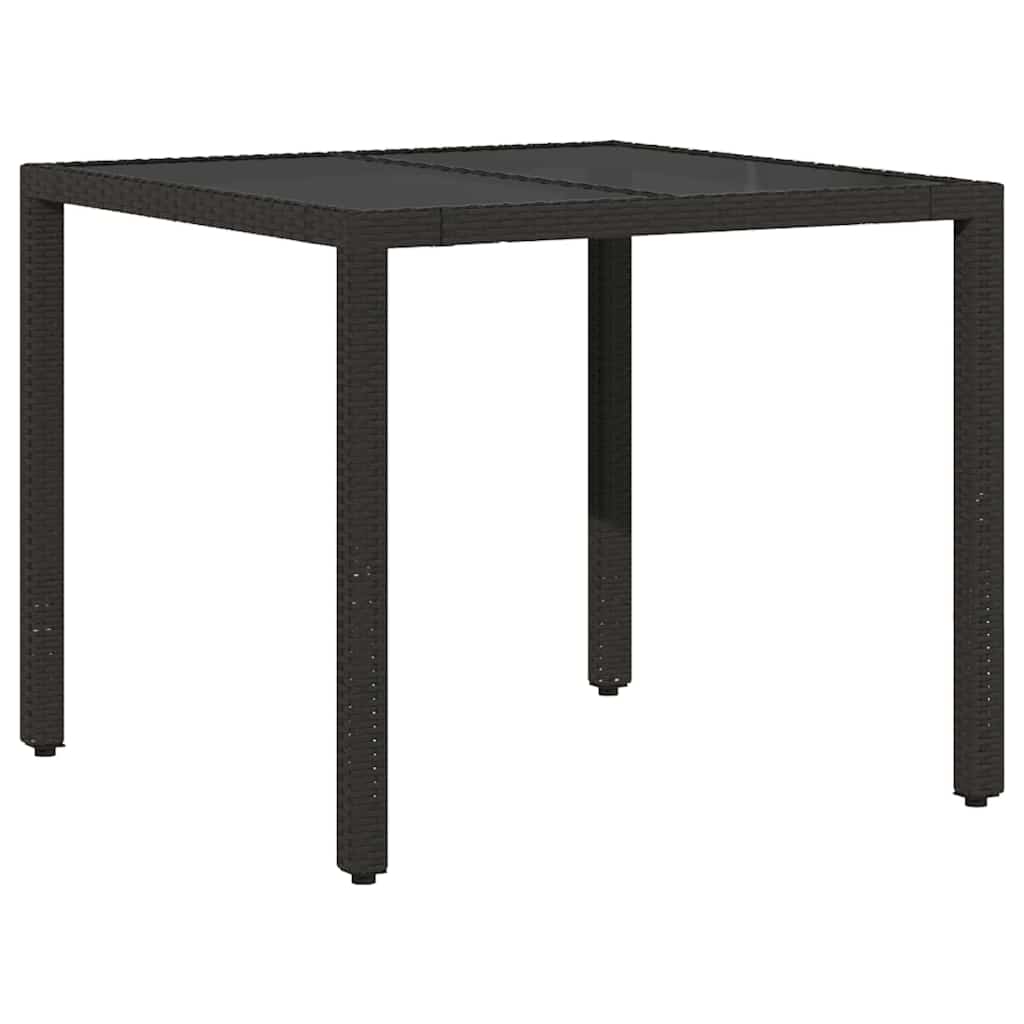 Garten Essgruppe 3 pcs Schwarz Poly-Rattan