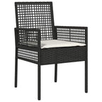 Garten Essgruppe 3 pcs Schwarz Poly-Rattan