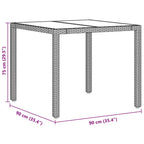 Garten Essgruppe 3 pcs Schwarz Poly-Rattan