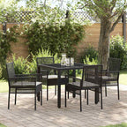 Garten Essgruppe 5 pcs Schwarz Poly-Rattan