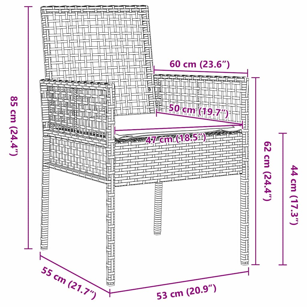 Garten Essgruppe 5 pcs Schwarz Poly-Rattan