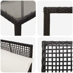 Garten Essgruppe 7 pcs Schwarz Poly-Rattan