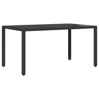Garten Essgruppe 7 pcs Schwarz Poly-Rattan