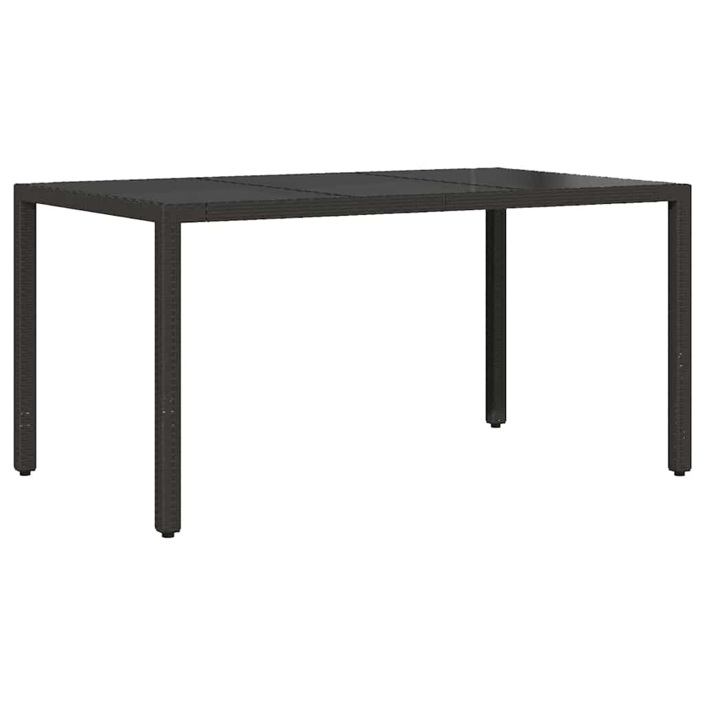 Garten Essgruppe 7 pcs Schwarz Poly-Rattan