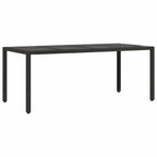 Garten Essgruppe 7 pcs Schwarz Poly-Rattan