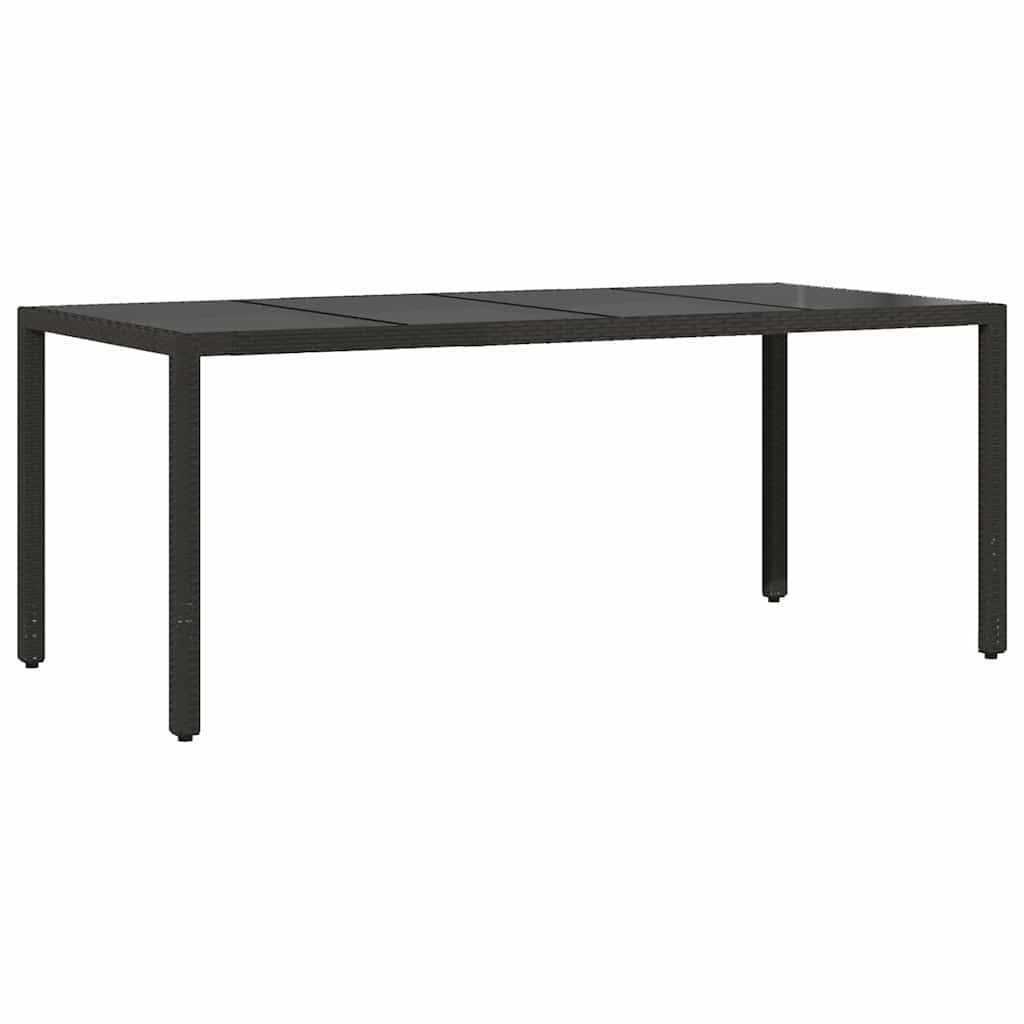 Garten Essgruppe 7 pcs Schwarz Poly-Rattan