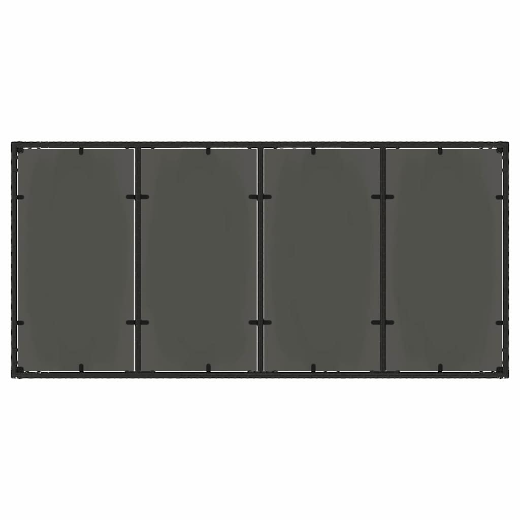 Garten Essgruppe 7 pcs Schwarz Poly-Rattan