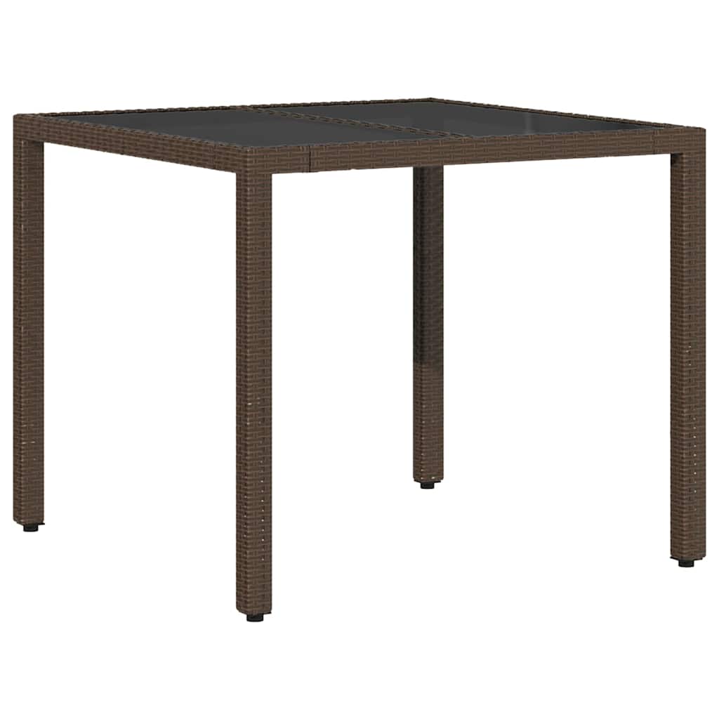 Garten Essgruppe 3 pcs Braun Poly-Rattan