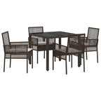 Garten Essgruppe 5 pcs Braun Poly-Rattan
