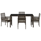Garten Essgruppe 5 pcs Braun Poly-Rattan