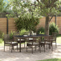 Garten Essgruppe 7 pcs Braun Poly-Rattan