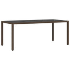 Garten Essgruppe 7 pcs Braun Poly-Rattan