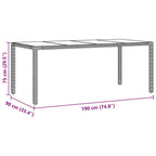 Garten Essgruppe 7 pcs Braun Poly-Rattan