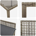 Garten Essgruppe 5 pcs Grau Poly-Rattan