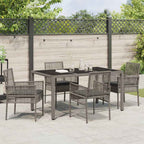Garten Essgruppe 5 pcs Grau Poly-Rattan