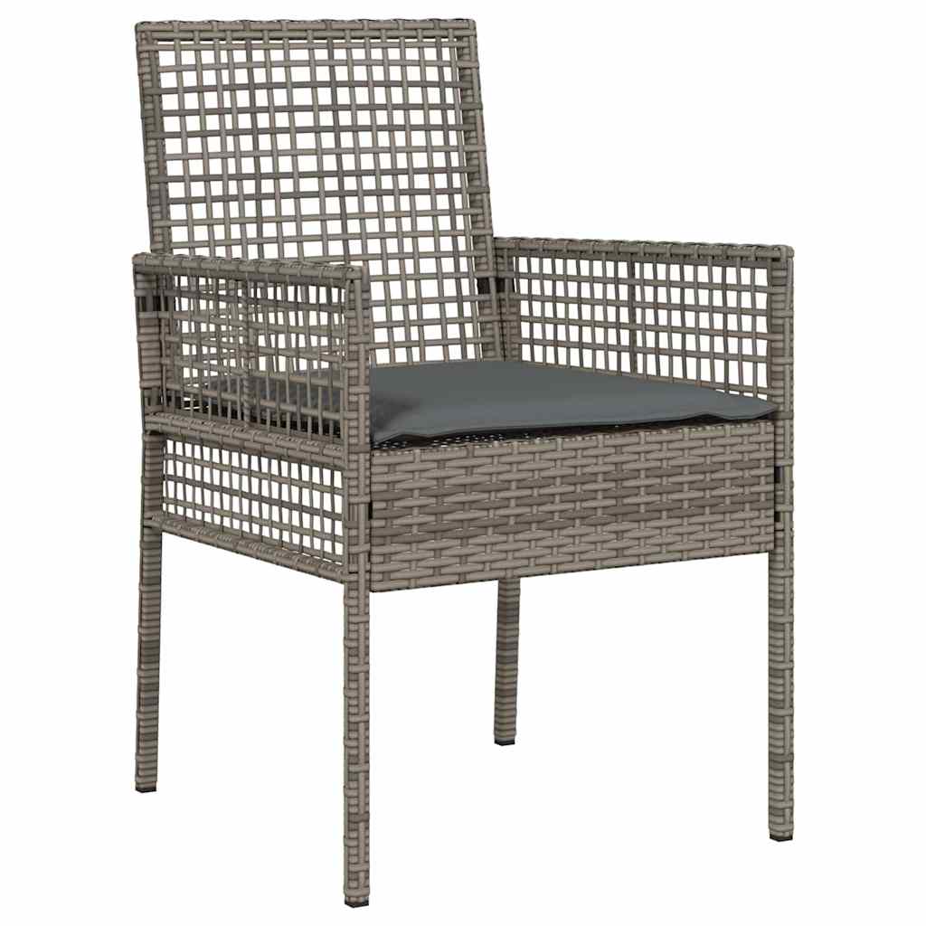 Garten Essgruppe 5 pcs Grau Poly-Rattan