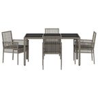 Garten Essgruppe 5 pcs Grau Poly-Rattan