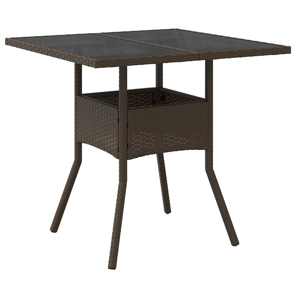 Garten Essgruppe 3 pcs Braun Poly-Rattan