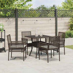 Garten Essgruppe 5 pcs Braun Poly-Rattan