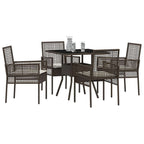 Garten Essgruppe 5 pcs Braun Poly-Rattan