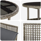 Garten Essgruppe 5 pcs Grau Poly-Rattan