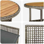 Garten Essgruppe 5 pcs Grau Poly-Rattan