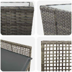 Garten Bistro Set 3 pcs Grau Poly-Rattan