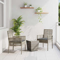 Garten Bistro Set 3 pcs Grau Poly-Rattan
