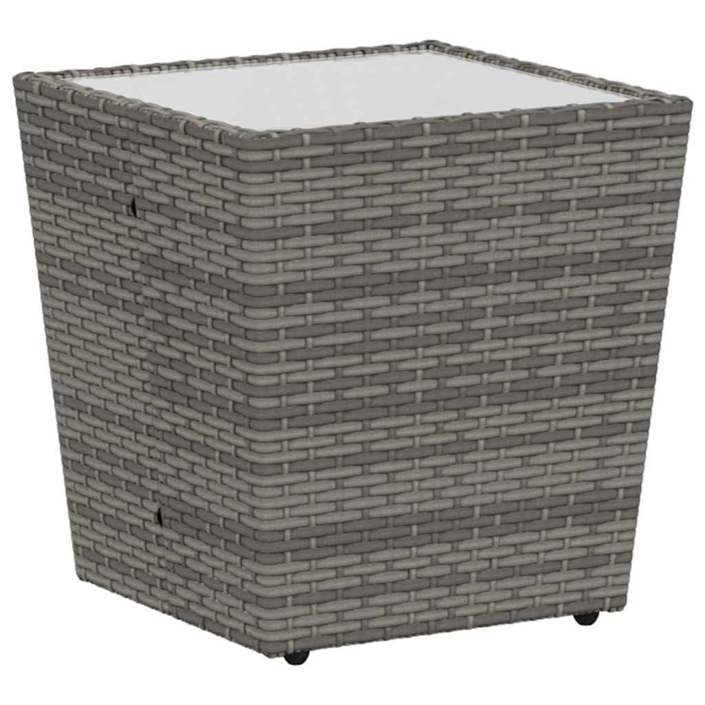 Garten Bistro Set 3 pcs Grau Poly-Rattan