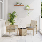 Garten Bistro Set 3 pcs Beige Poly-Rattan