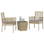 Garten Bistro Set 3 pcs Beige Poly-Rattan