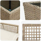 Garten Bistro Set 3 pcs Beige Poly-Rattan